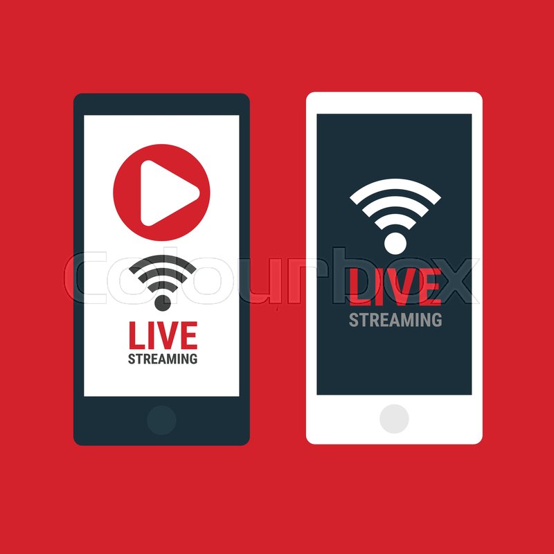 800x800 Smartphone Video Line Streaming Icon Stock Vector Colourbox