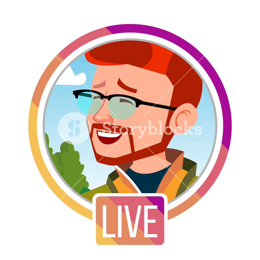 1000x1000 Stories Vector Man Streamer Live Video Streaming Online