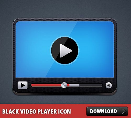 500x451 Nice Black Video Player Icon Download Free Glossy Video