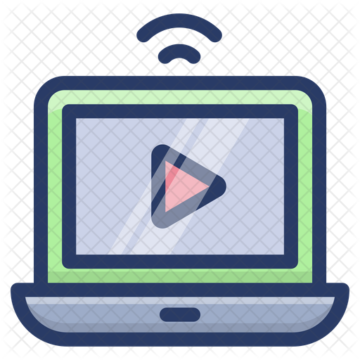512x512 Online Video Streaming Icon Of Colored Outline Style
