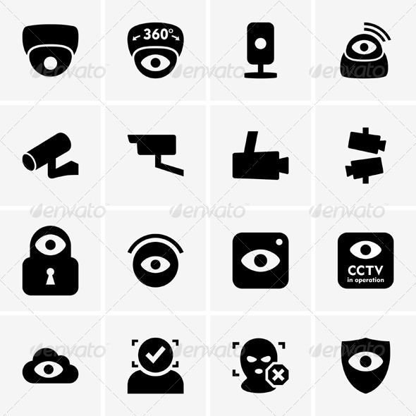 590x590 Video Surveillance Icons