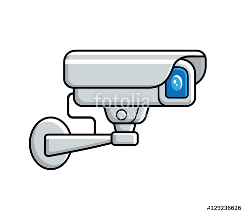 500x437 Video Surveillance Security Camera Icon Isolated Stock Image
