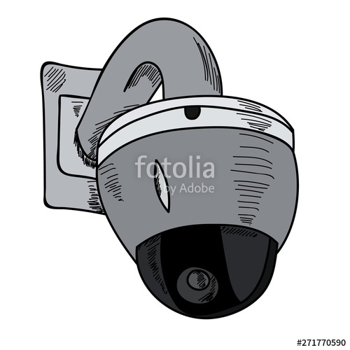 500x500 White Background, Video Surveillance Camera, Icon Stock Image