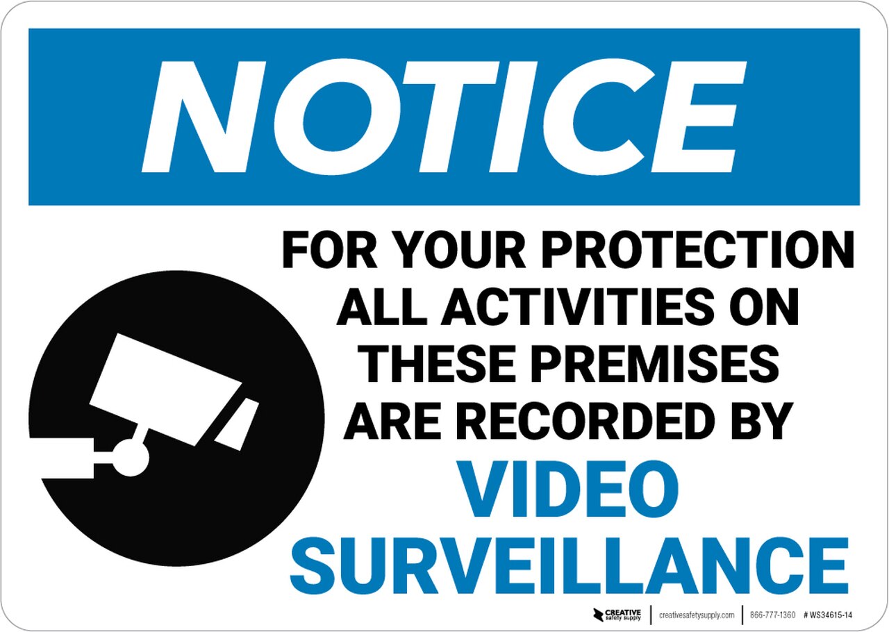 Notice All Activities Recorded Video Surveillance Video Camera 1280x910 Notice All Activities Recorded Video Surveillance Video Camera