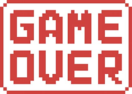 425x305 Simple Game Over Videogame Icon Vinyl Decal Sticker