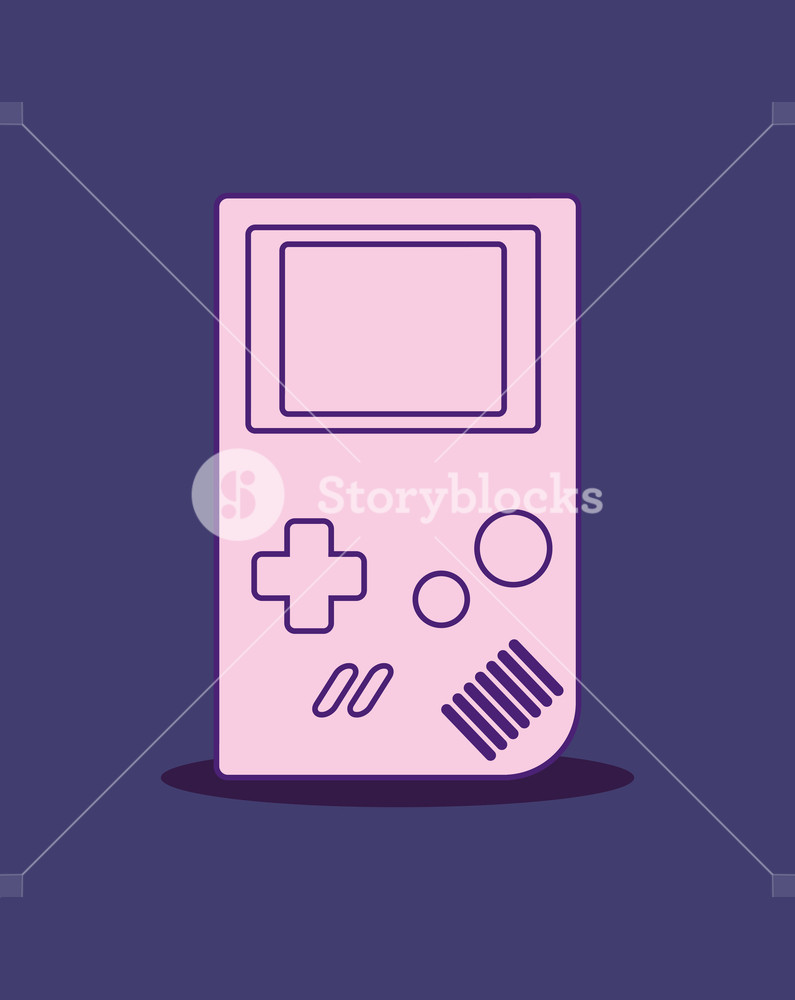 795x1000 Portable Videogame Icon Over Purple Background, Colorful Design