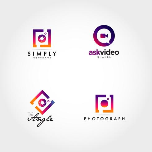 490x490 Photography Videography Logo Icon Design Set