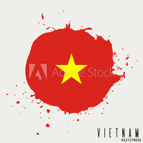 500x500 Vietnam Vector Watercolor National Country Flag Icon Hand Drawn