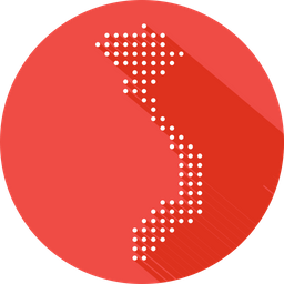 256x256 Vietnam, Asian, Country, Map, Nation Icon Of Glyph Style