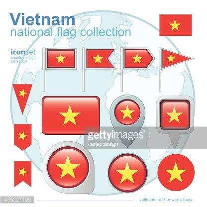 416x416 Flag Of Vietnam, Icon Collection, Vector Illustration Premium