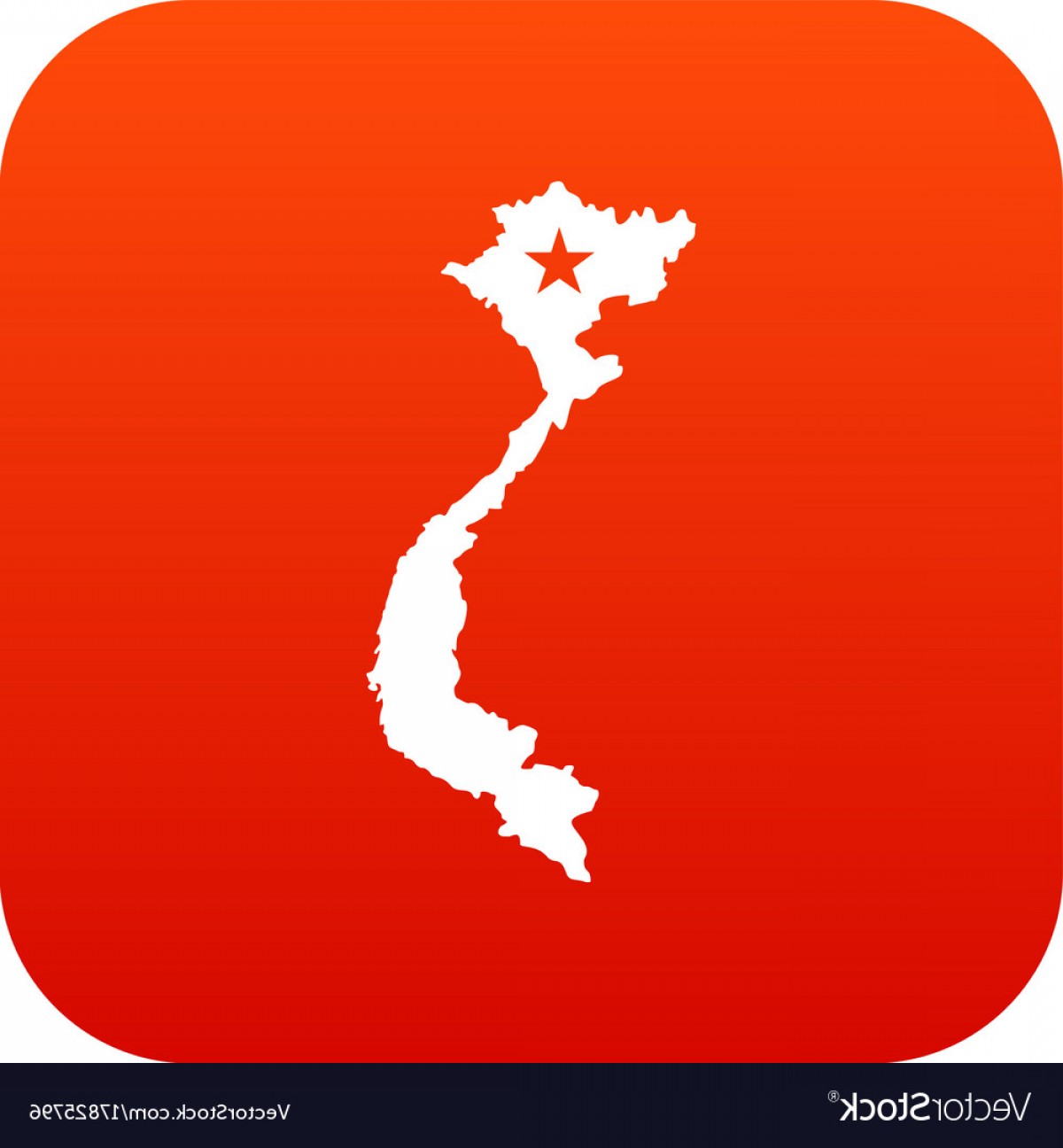 1200x1296 Vietnam Map Icon Digital Red Vector Hoodamathrun