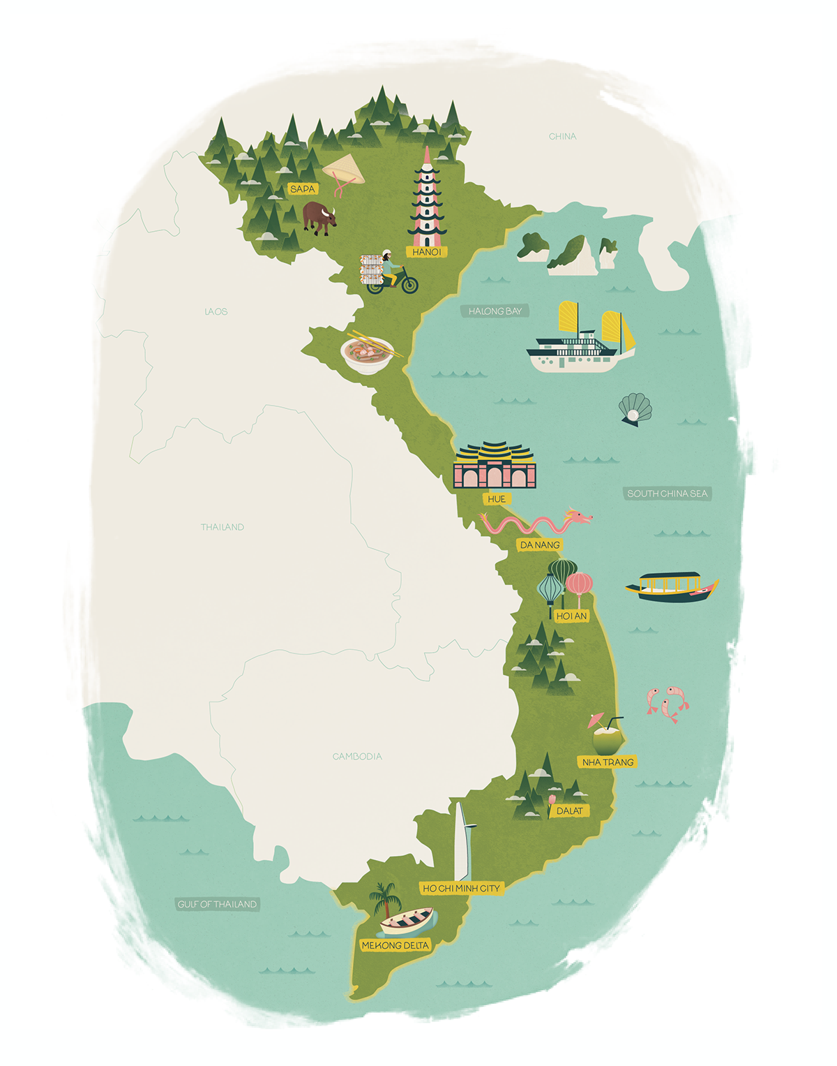 1200x1527 Vietnam Map Icons On Behance