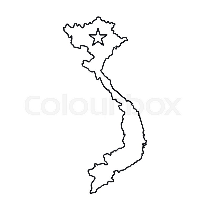 800x800 Vietnam Map Icon In Outline Style Stock Vector Colourbox