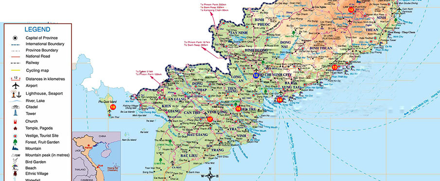 905x372 Maps Of Vietnam North, South, Railway, Airports Northern Vietnam