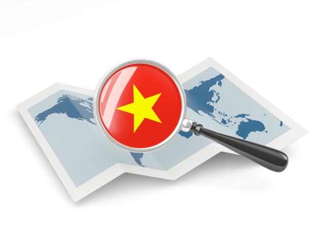 640x480 Magnified Flag With Map Illustration Of Flag Of Vietnam