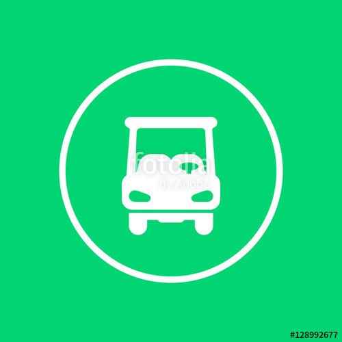 500x500 Golf Cart Icon In Circle, Vector Illustration Stock Image