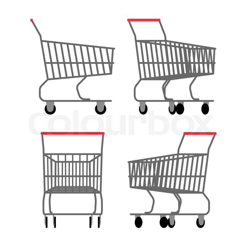 800x800 Shopping Cart Icons Set All Views Stock Vector Colourbox