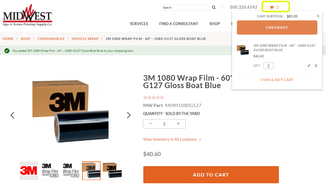 1101x636 View Cart Items Midwest Sign Screen