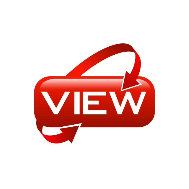 640x640 Letering View Button Icon With Round Arrow Red Color Template