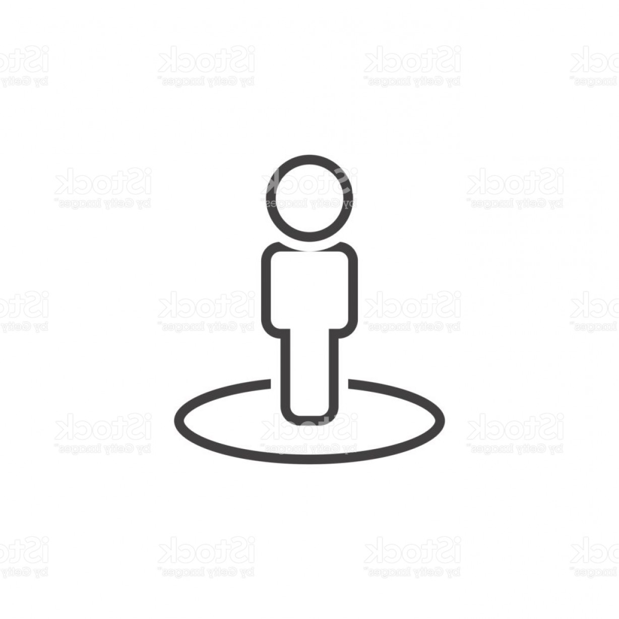 1228x1228 Street View Line Icon Person Standing In A Circle Outline Vector