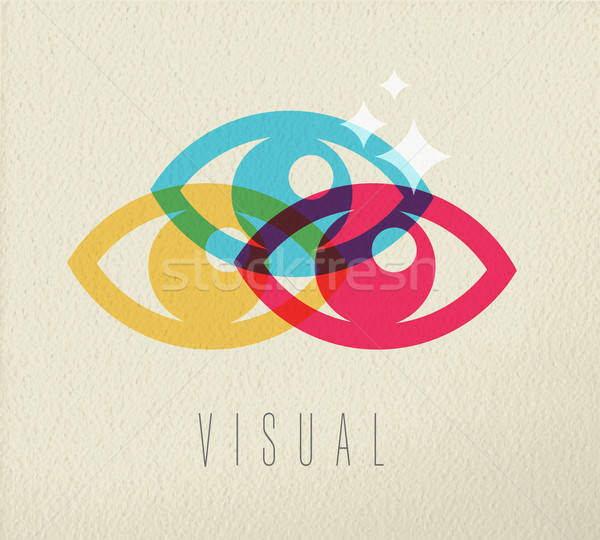 600x540 Visual Eye View Icon Concept Color Design Vector Illustration