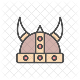 256x256 Viking Helmet Icon Of Colored Outline Style
