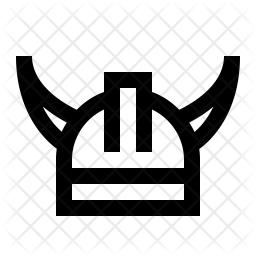 256x256 Viking Helmet Icon Of Line Style