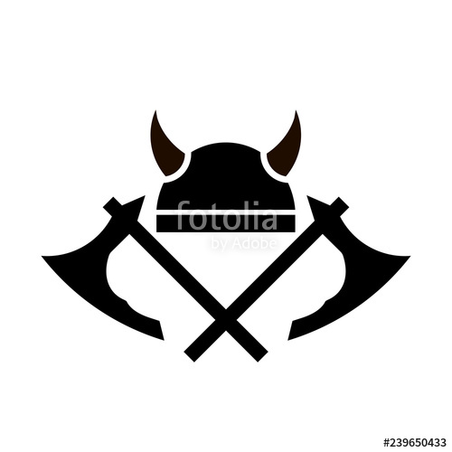 500x500 Viking Helmet Icon With Two Axes Stock Image And Royalty Free