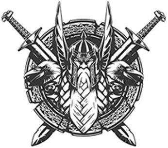 Strong Black And White Viking Warrior Sword Icon 346x306 Strong Black And White Viking Warrior Sword Icon
