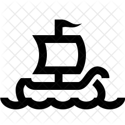 256x256 Viking Ship Icon Of Line Style