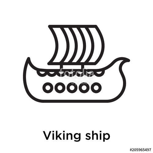 500x500 Viking Ship Icon Vector Sign And Symbol Isolated On White