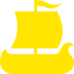 256x256 Free Yellow Viking Ship Icon