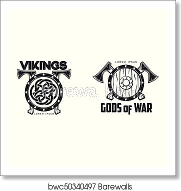 362x382 Vector Vikings Icon Logo Simple Flat Isolated, Art Print