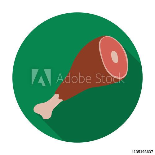 500x500 Viking Ham Icon In Flat Style Isolated On White Background