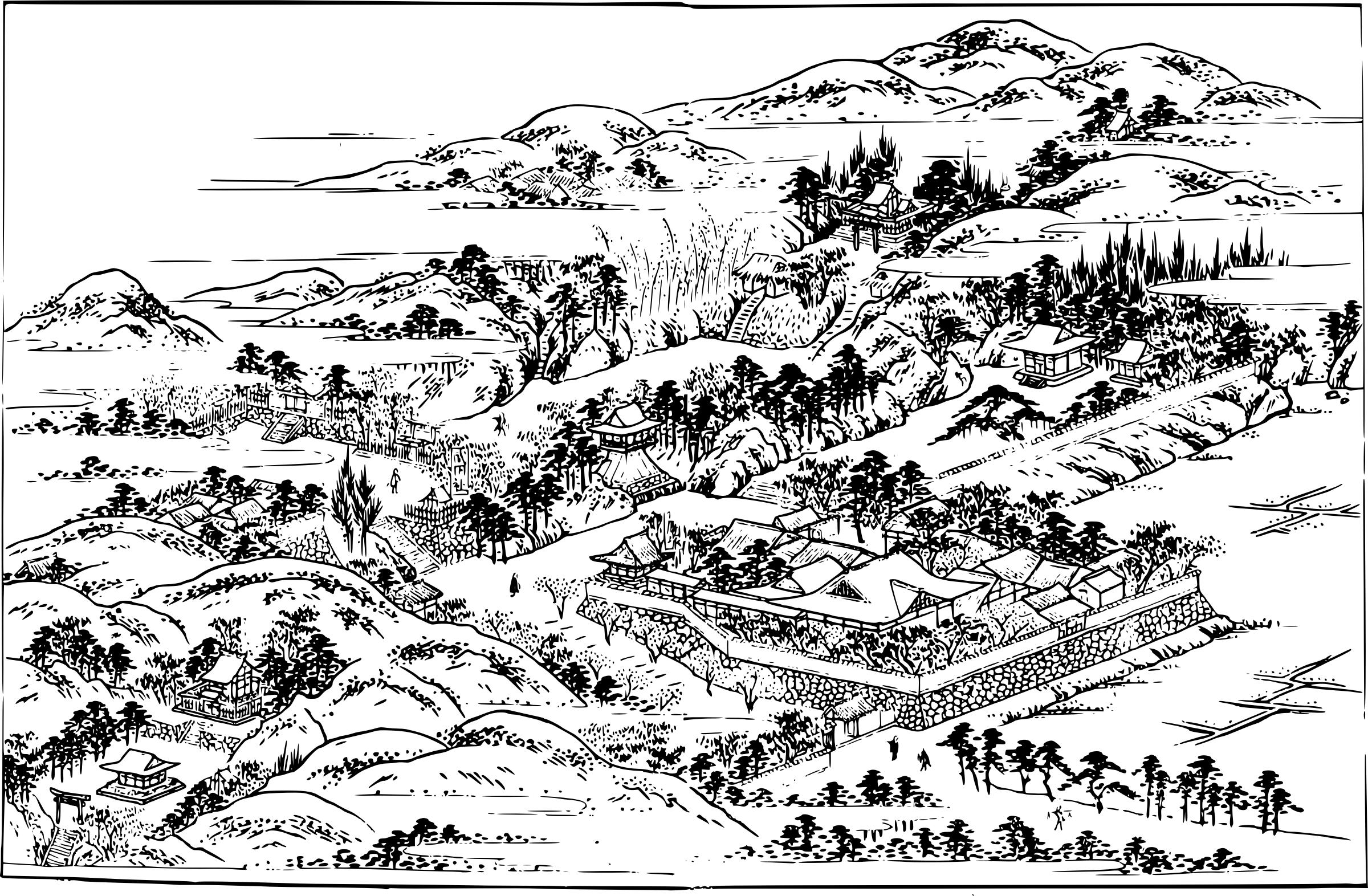 2400x1572 Old Japanese Village Icons Png