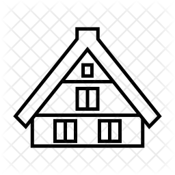 256x256 Shirakawago Village Icon Of Line Style