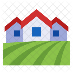 256x256 Village Icon Of Flat Style