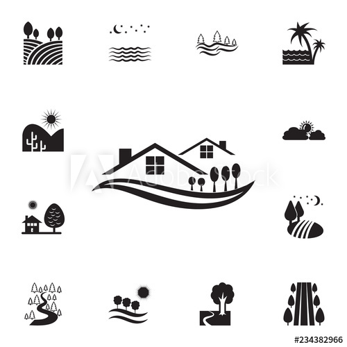 500x500 Trees In The Village Icon Detailed Set Of Landscapes Icons