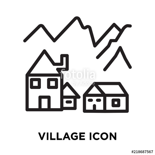 500x500 Village Icon On White Background Modern Icons Vector Illustration