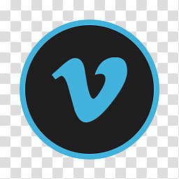 256x256 Circular Icon Set, Vimeo, Black And Blue V Ball Icon Transparent