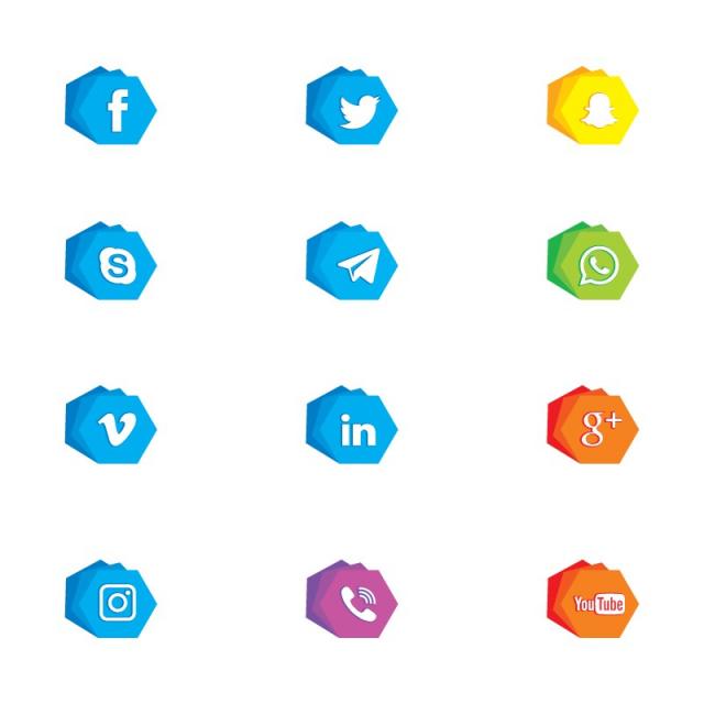 640x640 Social Media Icons Background, Skype, Vimeo Png And Vector