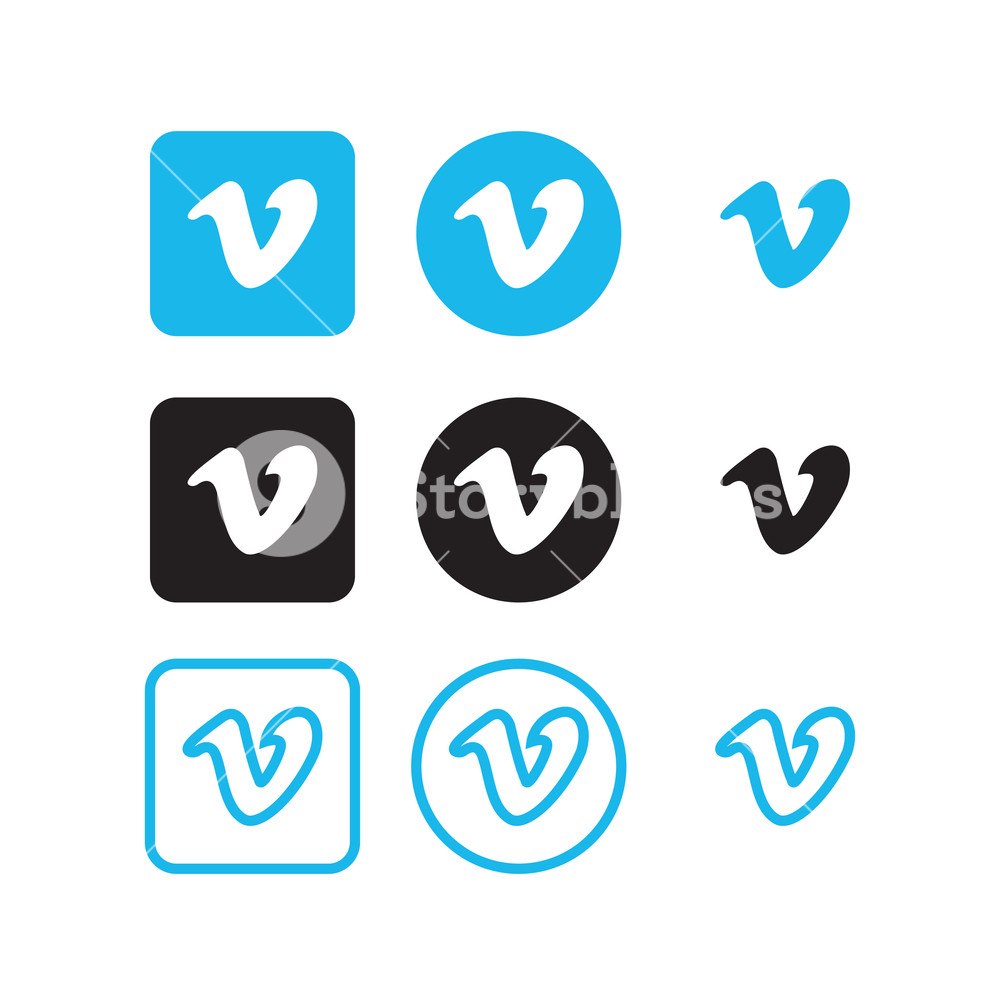 1000x1000 Vimeo Social Media Icons Royalty Free Stock Image