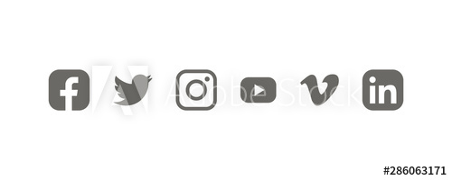 500x200 Collection Of Popular Social Media Logo Facebook, Twitter