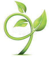 172x199 Growing Circular Vine Icon With Three Leaves Isolated On White