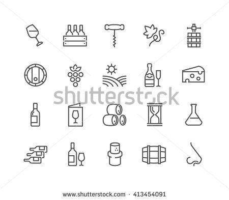 450x393 Simple Set Of Wine Related Vector Line Icons Contains Such Icons