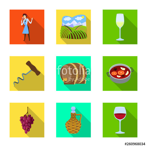 500x500 Vector Illustration Of Farm And Vineyard Symbol Collection