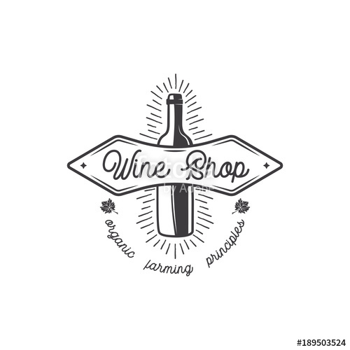 500x500 Wine Shop Logo, Label Organic Wines Principles Sign Vineyard