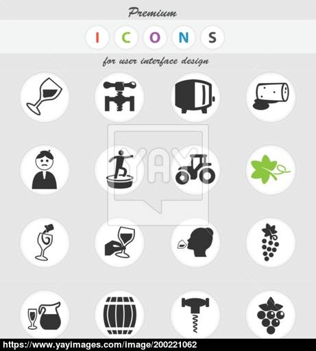 461x512 Vineyard Icon Set Vector
