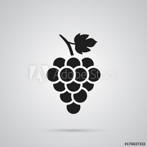 500x500 Isolated Grape Icon Symbol On Clean Background Vector Vineyard