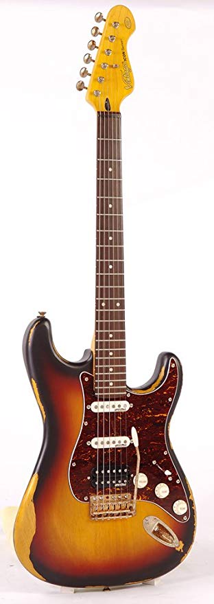 312x879 Vintage Icon Distressed Sunburst Electric Guitar